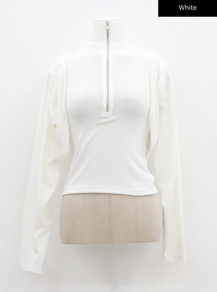 Zipper Sleeveless top Bolero Set CF310