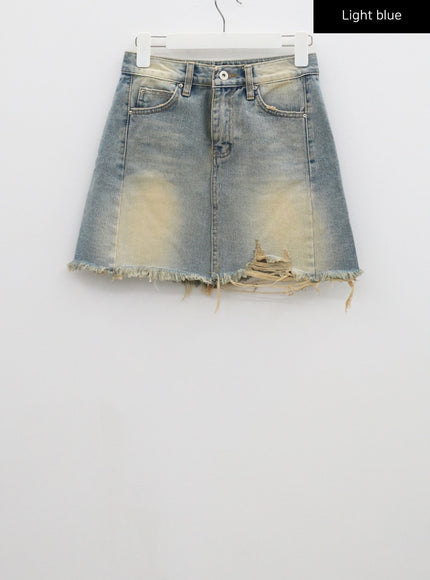 High Waist Denim Mini Skirt CF315