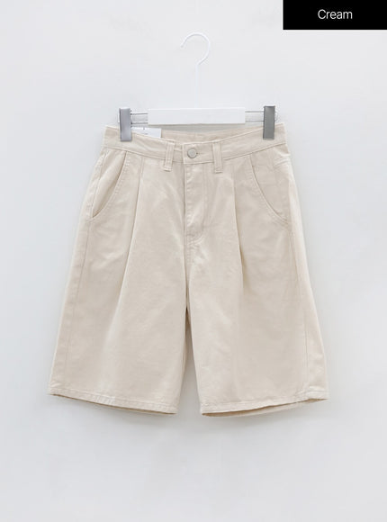 Pintuck Cotton Long Shorts OJ30