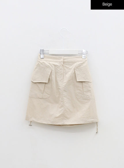 Drawstring Cargo Mini Skirt OM317