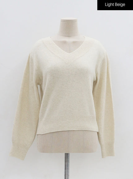 Basic V-Neck Midi Knit OO04