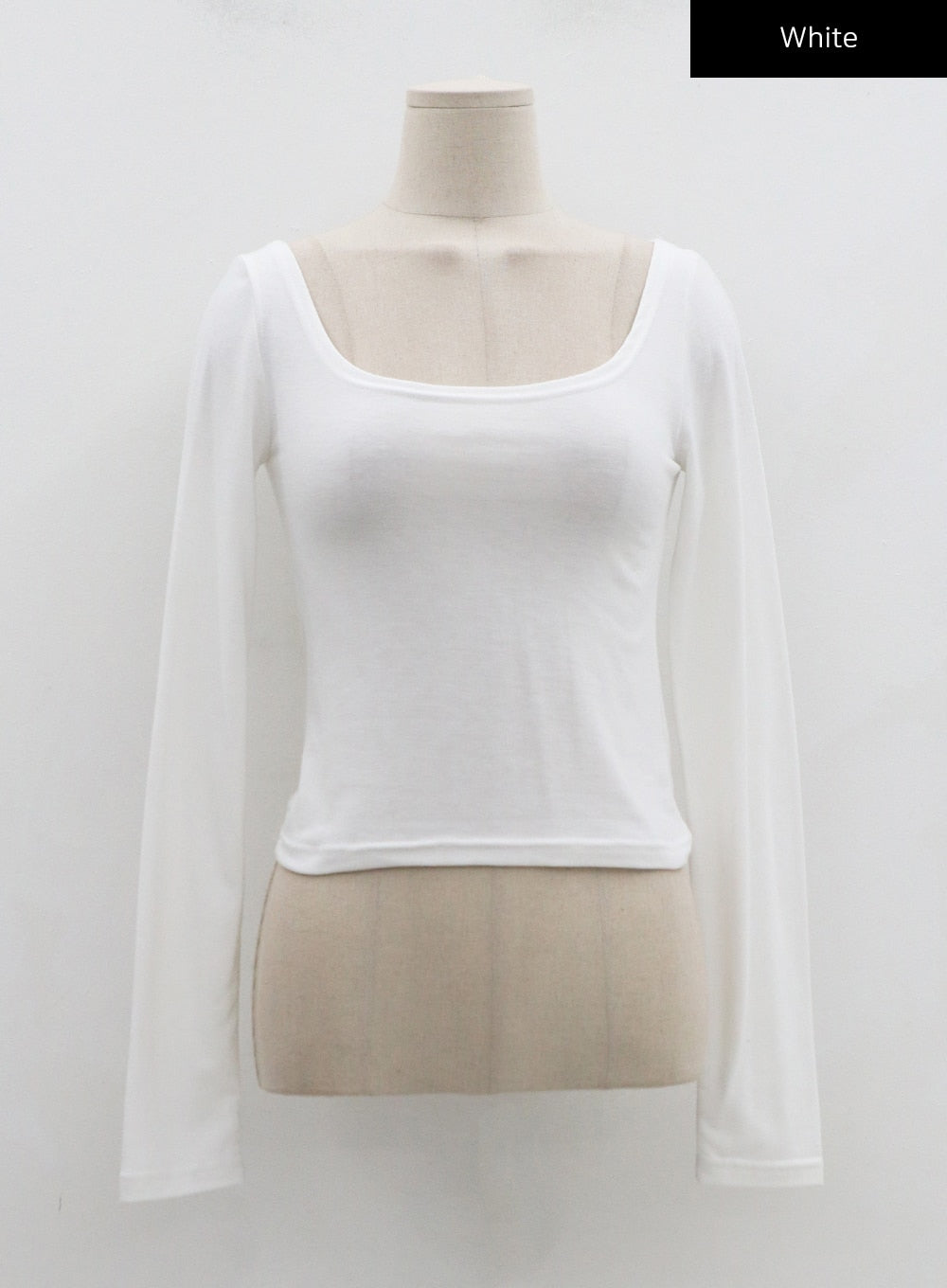 Wide U-Neck Semi Crop T-Shirt CN09