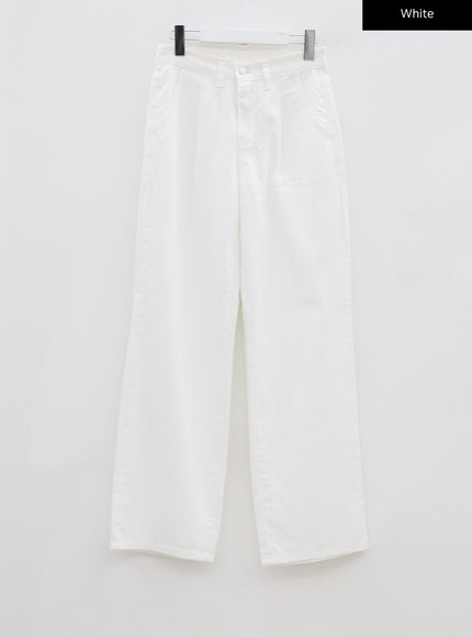 SIngle Pin-tuck Wide Cotton Pants BU13