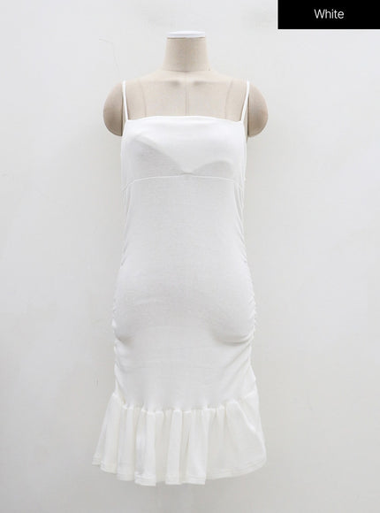 細肩帶褶邊迷你連衣裙 BJ331