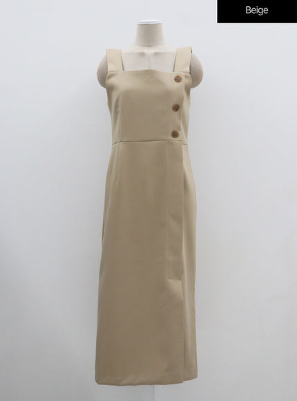 裹身鈕扣長連衣裙 OF307