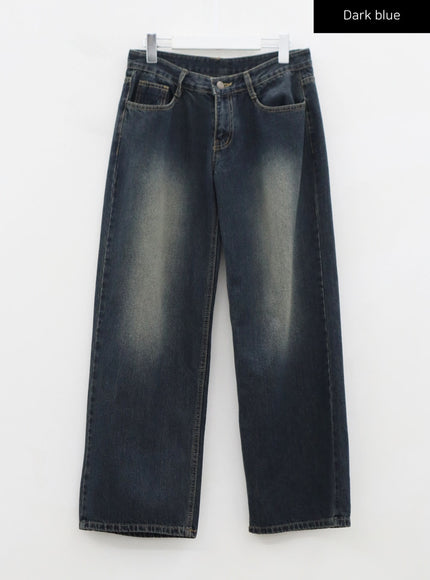 Low Rise Washing Wide Jeans CS14 Korean Women's Fashion LEWKIN