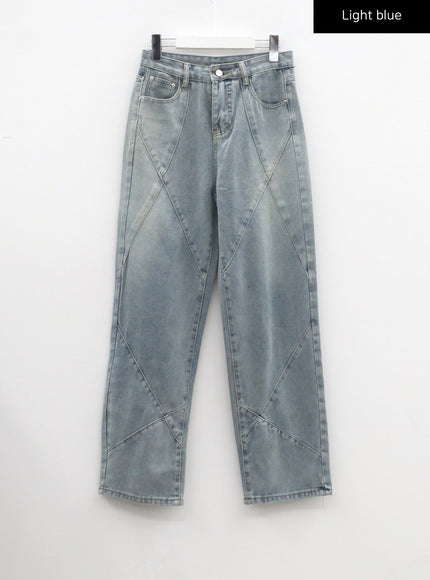 淺色水洗直筒牛仔褲 CM307