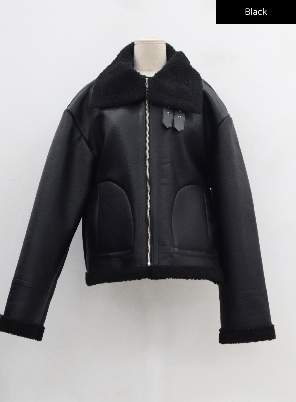 Faux Leather Shearling Jacket Unisex CD14