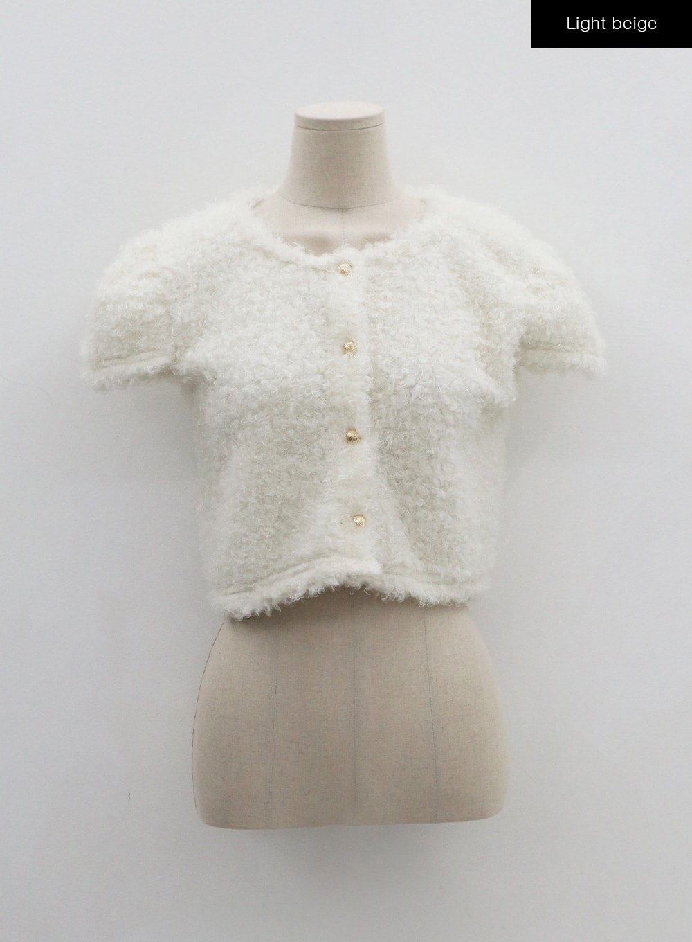 Poodle Short Sleeve Gold Button Cardigan BN02