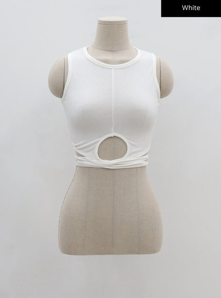 Waist Strap Cropped Tank Top CU8