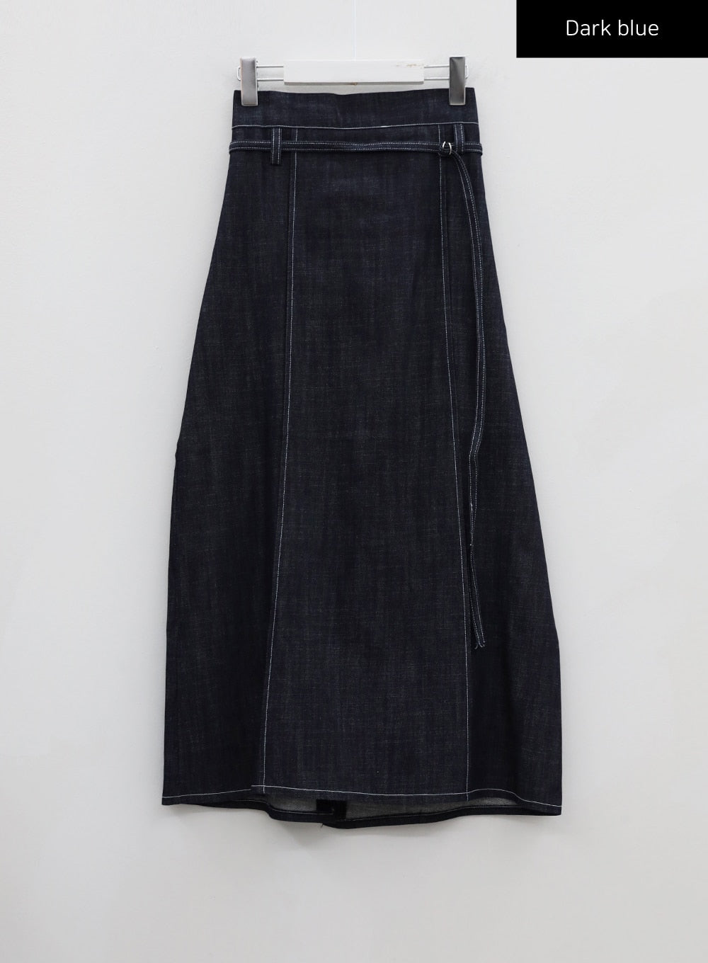 Stich Denim Long Skirt With Belt Set CG01 - Lewkin