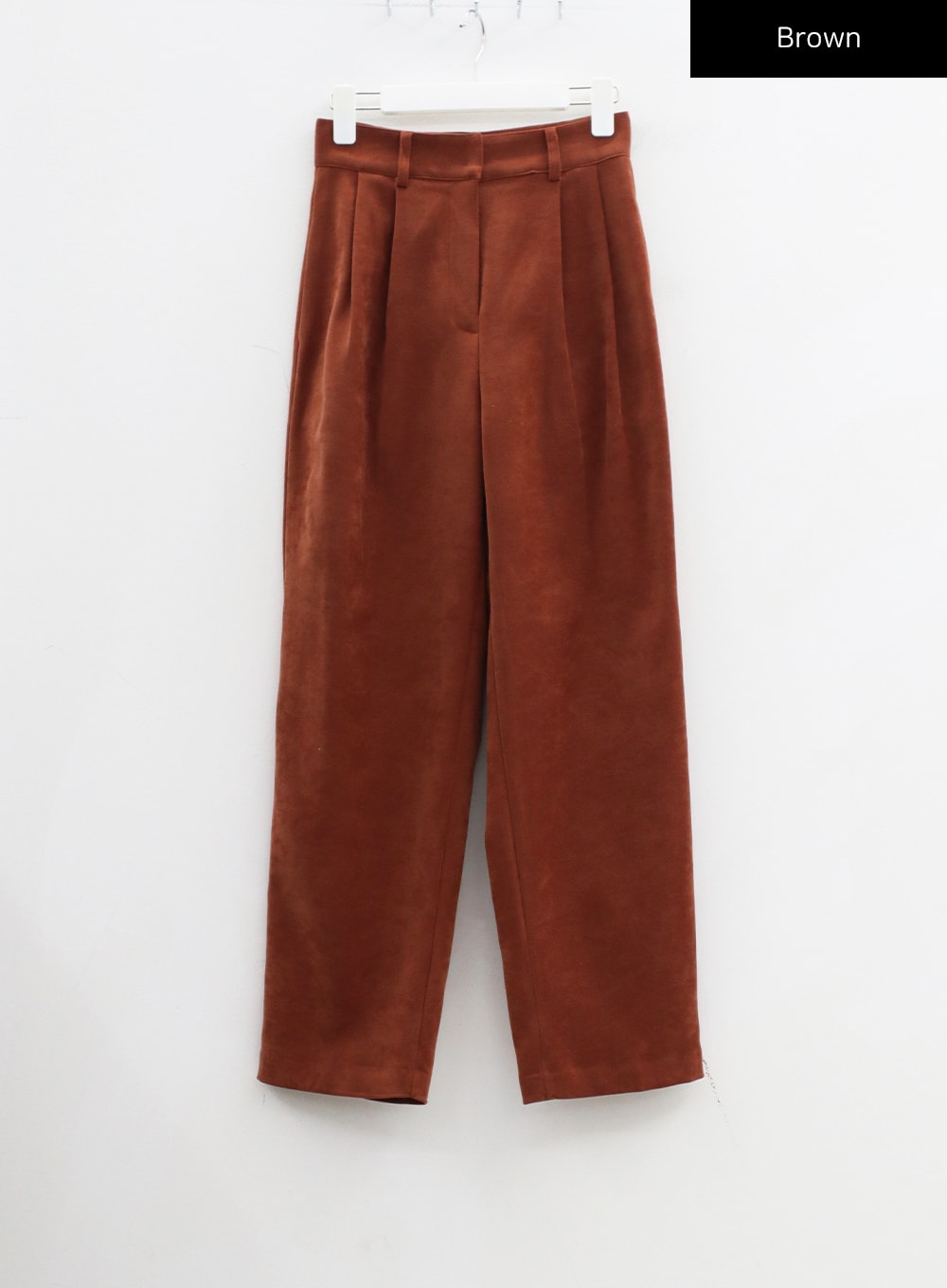 Brown Velvet Tailored Wide Leg Pants