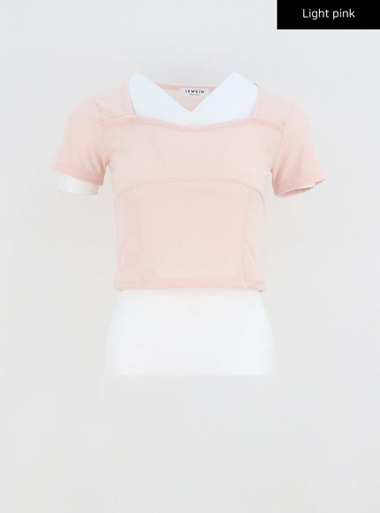 Heart Neck Cropped Tee CA320