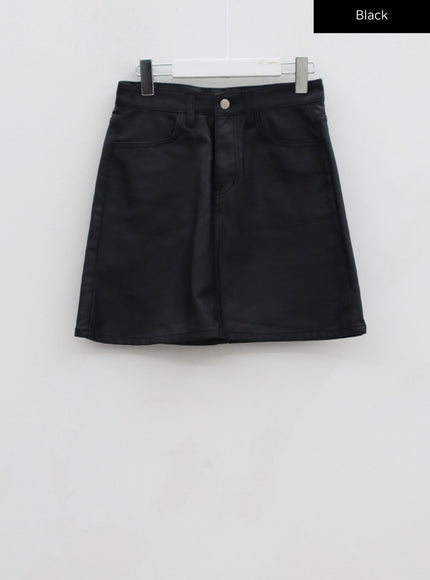 Faux Leather Miniskirt CG12