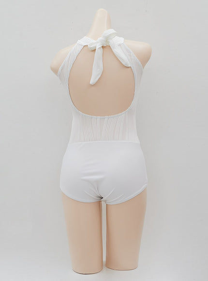 掛脖開衩連體泳衣 IJ13