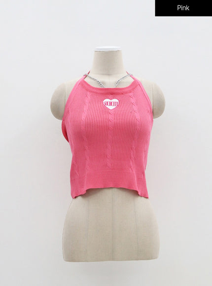Ribbed Halterneck Sleeveless Top BM304
