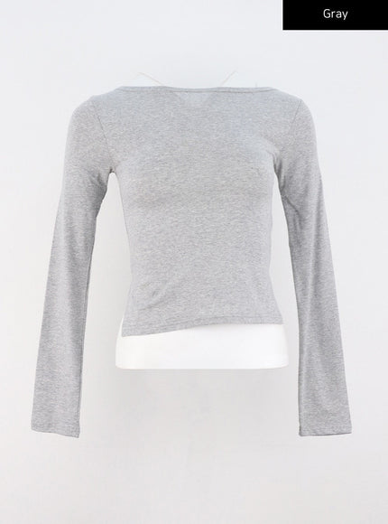 side-cut-out-cotton-tee-cs321 / Gray