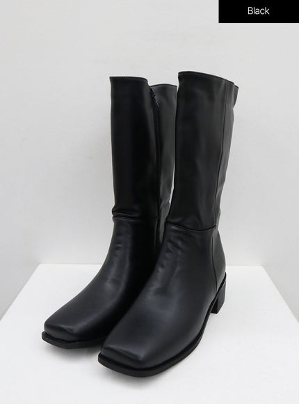 Square Toe Mid-Calf Boots BO18