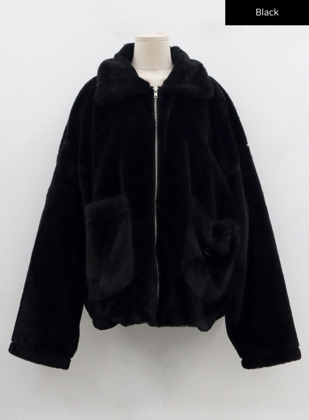 Oversize Faux Fur Zipper Jacket CN29