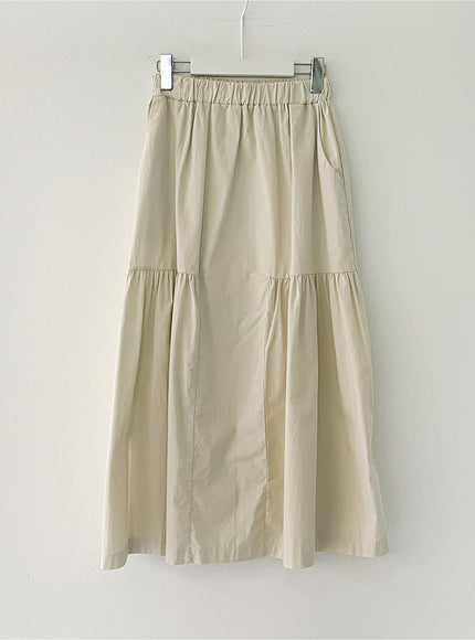 Shirring Long Band Skirt