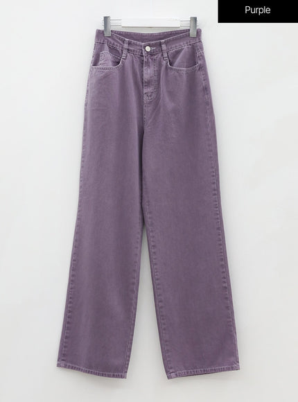 Long Cotton Colored Wide Pants OU15