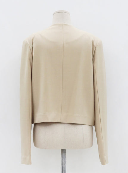 無領半短款西裝外套 OS13