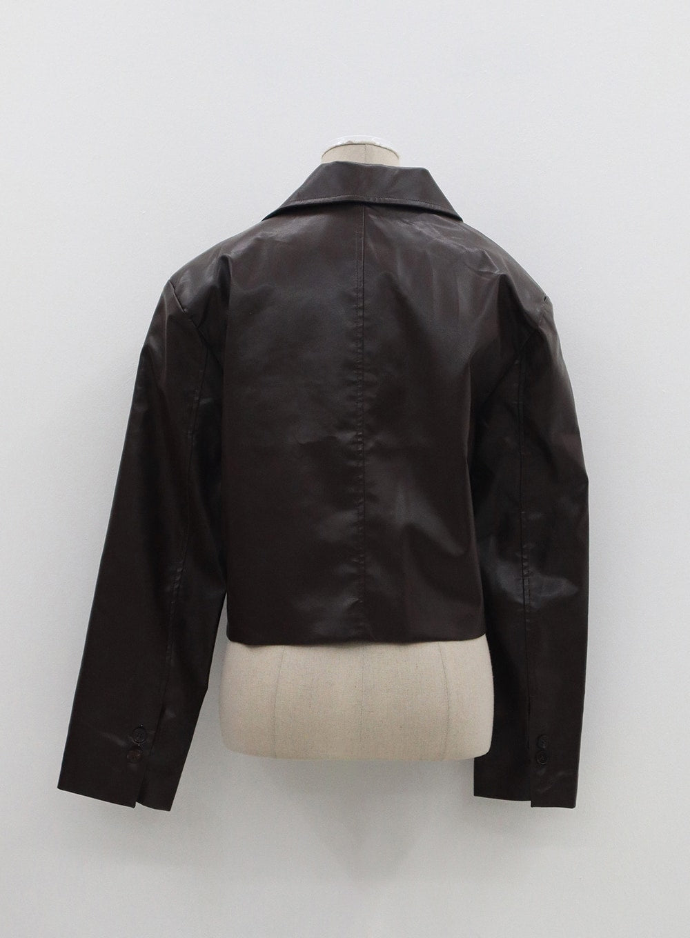 Faux Leather Cropped Jacket OM308