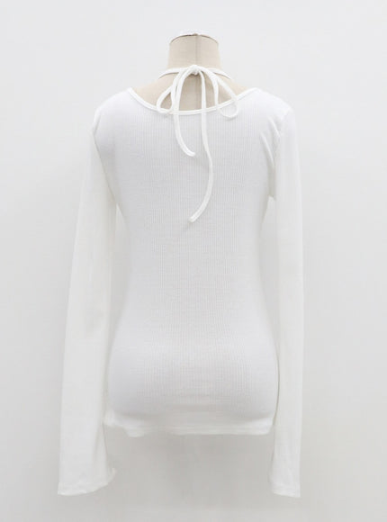 圖案羅紋針織上衣CF309