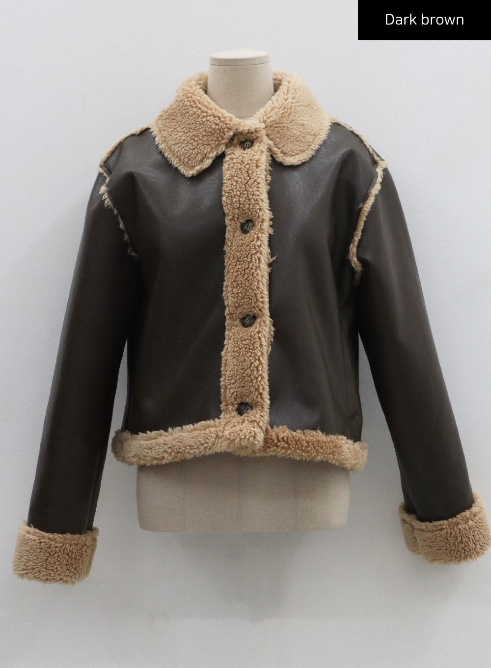 Retrofête Luxe Genuine Shearling Crop Jacket in Tannin