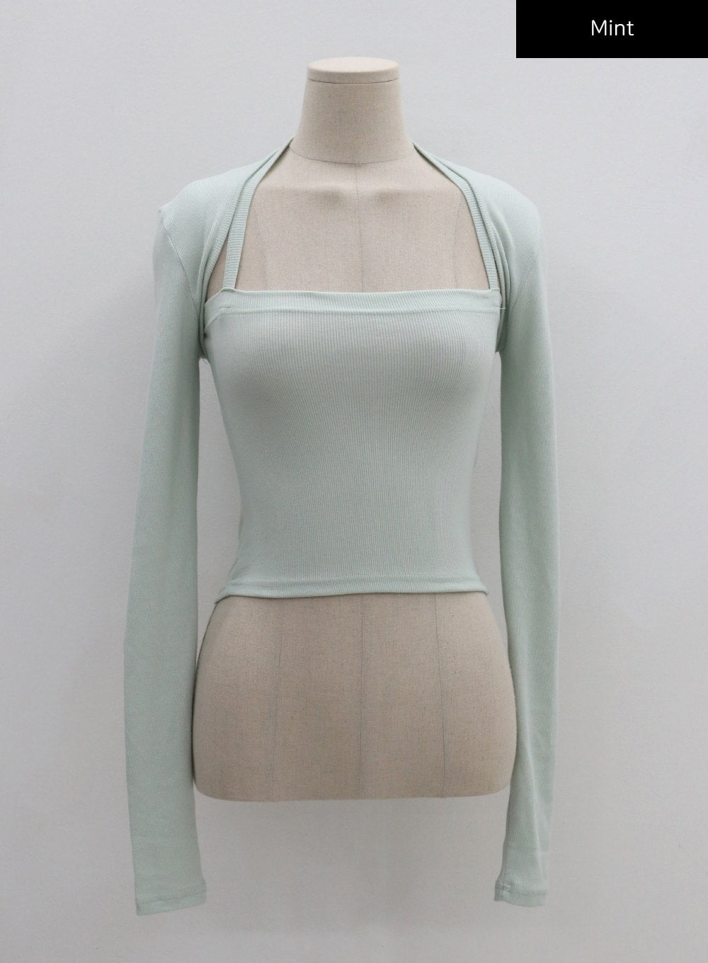 Ribbed Cami Top And Long Sleeve Bolero Set CG26