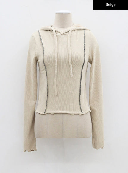 Front Stripe Detail Hoodie Top CJ320
