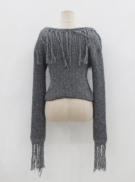Collin Fringe Long Sleeve Knit CS28