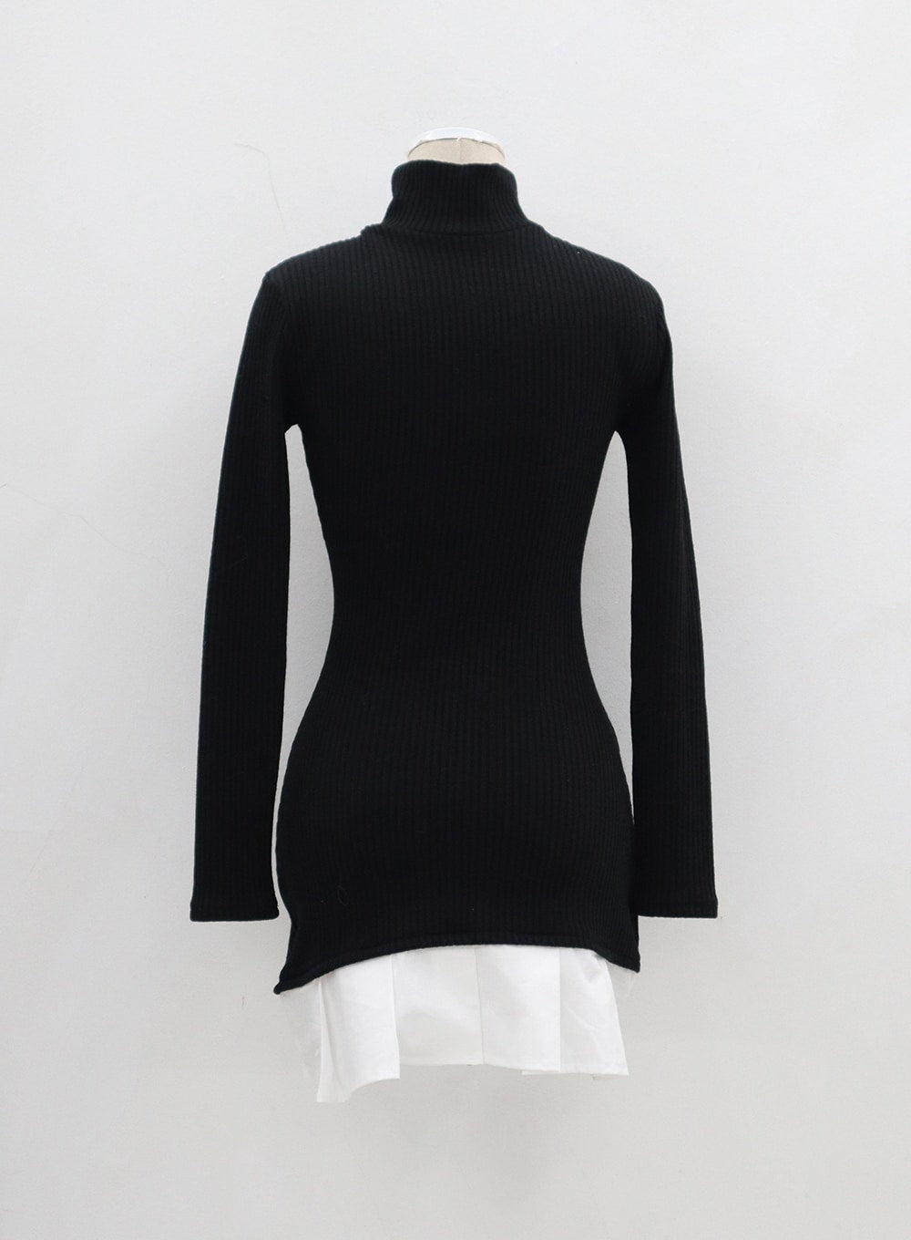 Layered Pleated Turtleneck Knit Mini Dress BJ312