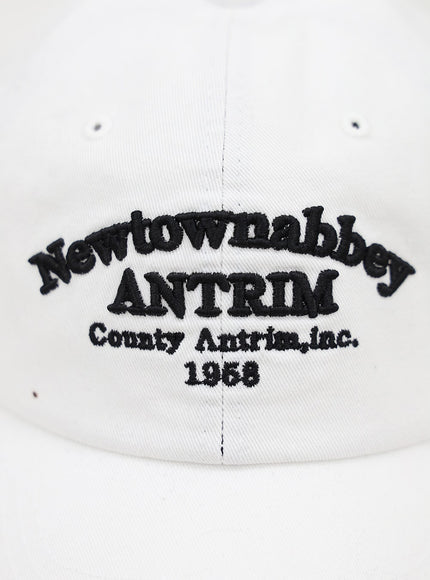 New Town Lettered Cotton Baseball Cap OU13