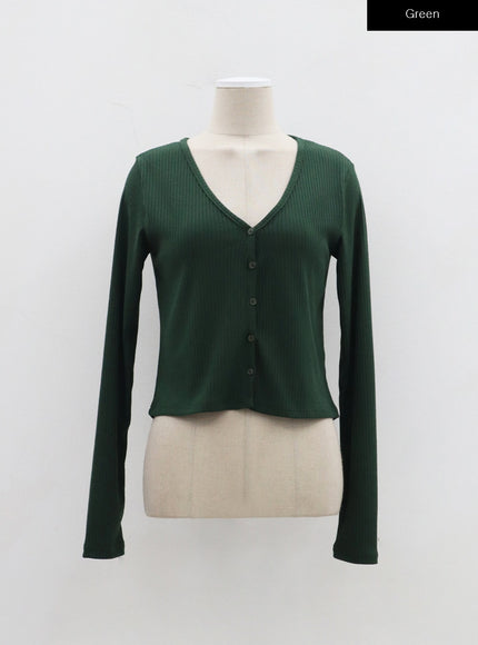 V-Neck Button Cropped Cardigan BJ318