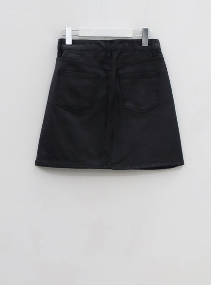 Faux Leather Miniskirt CG12