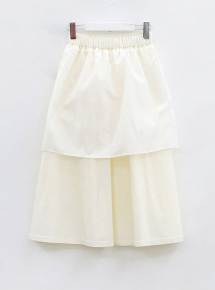 Bending Pleated Long Skirt OO19