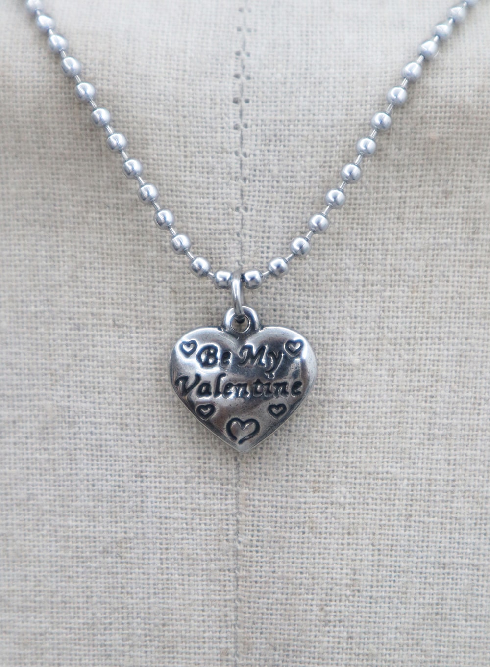 Lettering Heart Shape Ball Necklace OS30