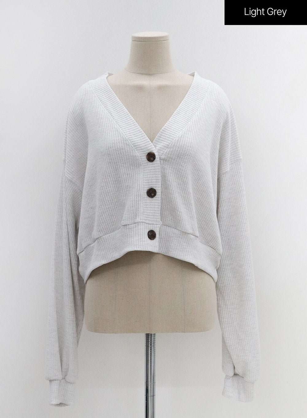 V-Neck Waffle Crop Cardigan OG23