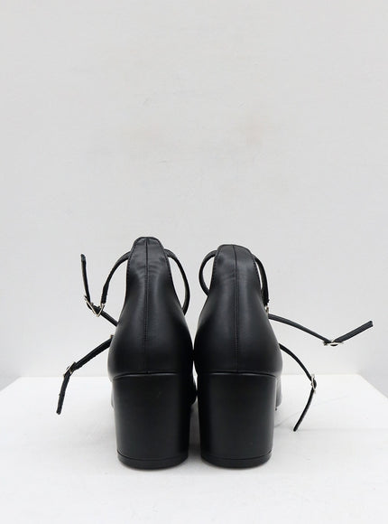 兩帶人造皮跟鞋 OD09