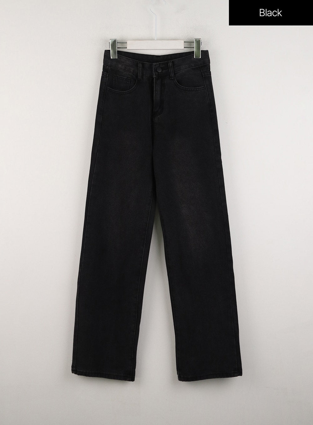 blue-washed-straight-jeans-od313 / Black
