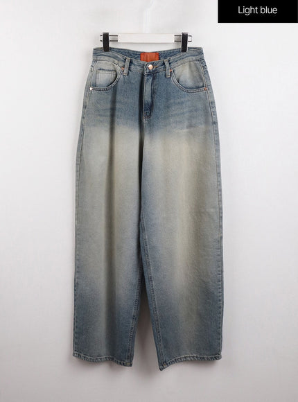 washed-wide-leg-jeans-cj418-1 / Light blue