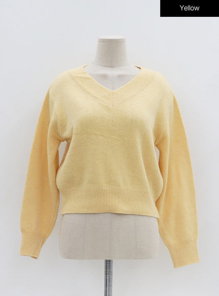 Basic V-Neck Midi Knit OO04