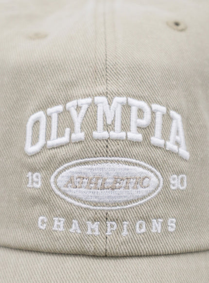 Olympia Lettering Print Baseball Cap ON09