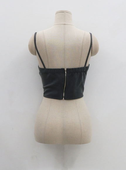 Back Zipper Crop Tank Top CO12