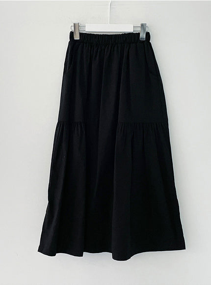 Shirring Long Band Skirt