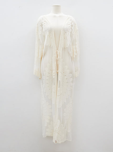 向日葵刺繡長袍IJ13