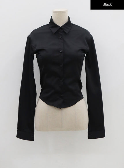 Navy Satin Line Shirt CS14
