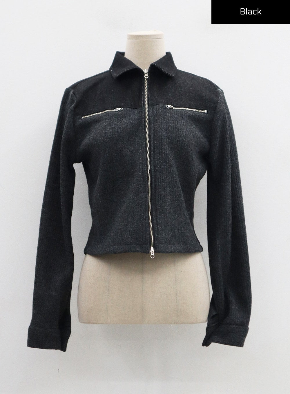 Denim Knit Zipper Jacket CN30