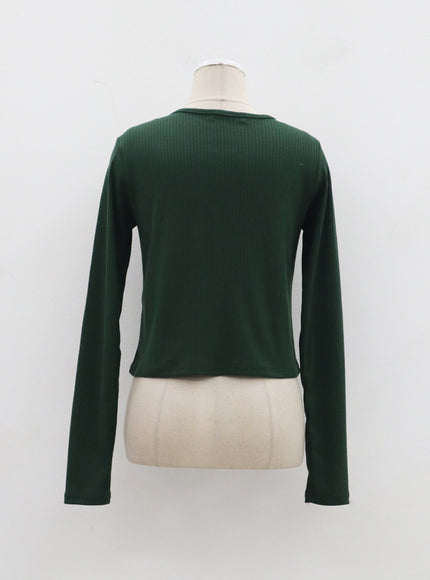 V-Neck Button Cropped Cardigan BJ318